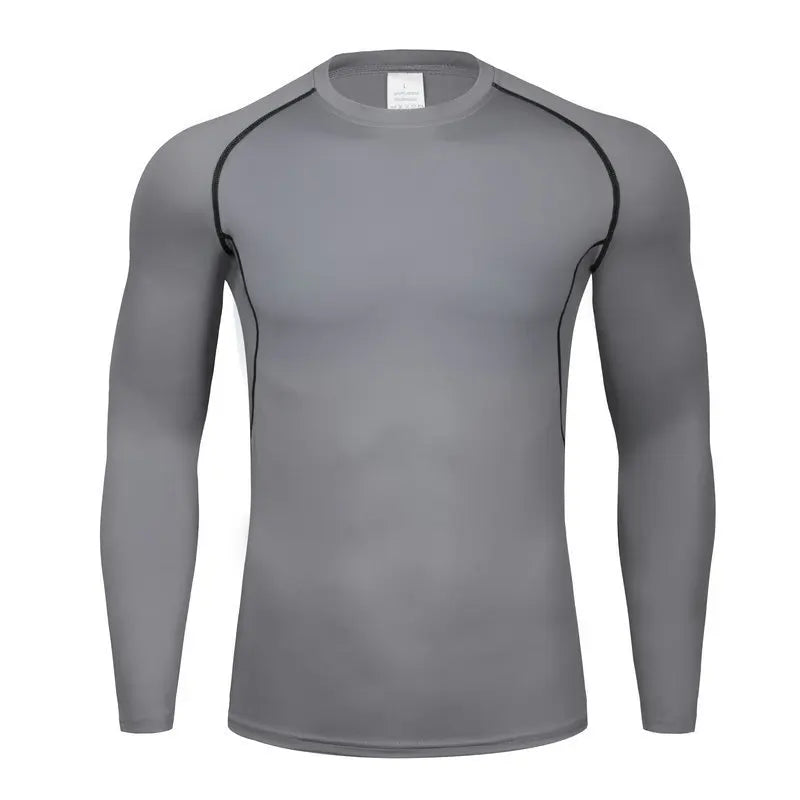 Men's Compression Long Sleeve Training Shirt Breathable Quick Dry Sweat Absorbent Fitness Gym Workout Sports Top Multiple Colors