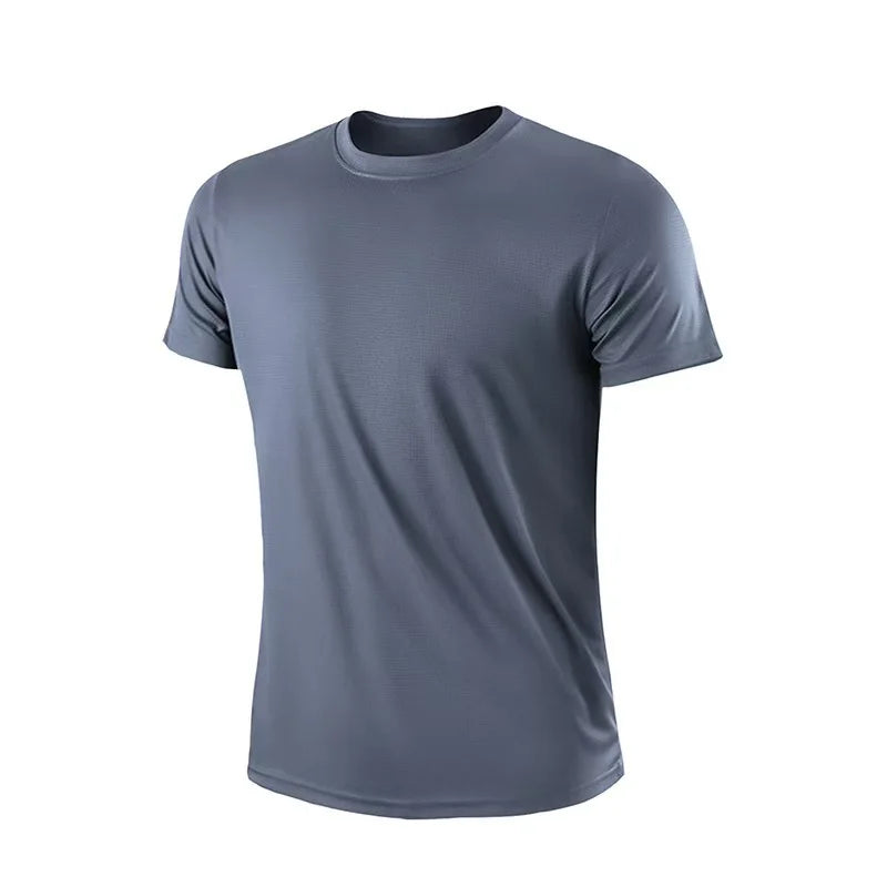Running Moisture Wicking Round Neck T-Shirt Training Exercise Gym Sport Shirt Tops Lightweight Men's Quick Dry Short Sleeve Gym