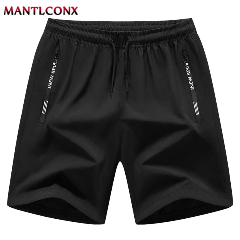 Newest Summer Shorts Men Gym Sport Running Fitness Workout Man Short Pants Breathable Quick-drying Drawstring Men's Shorts Black