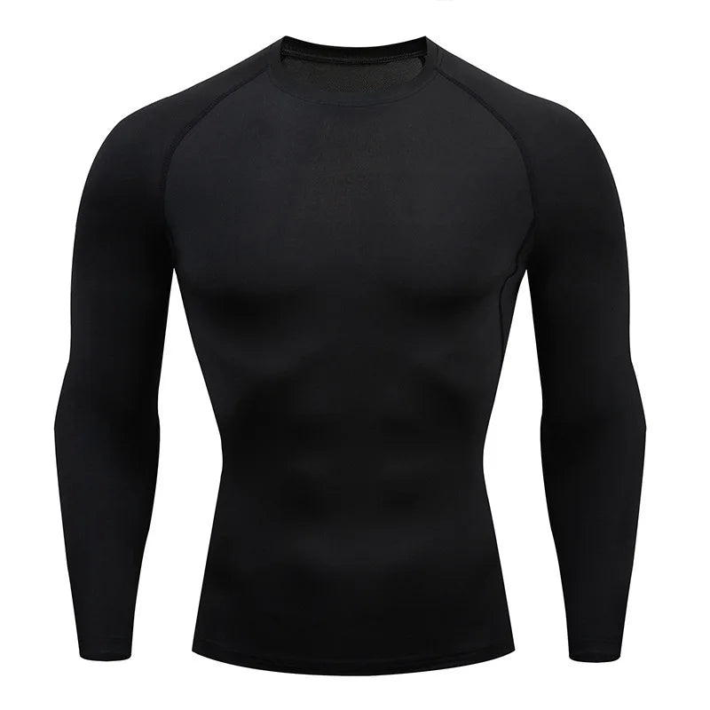 Men's Compression Long Sleeve Training Shirt Breathable Quick Dry Sweat Absorbent Fitness Gym Workout Sports Top Multiple Colors