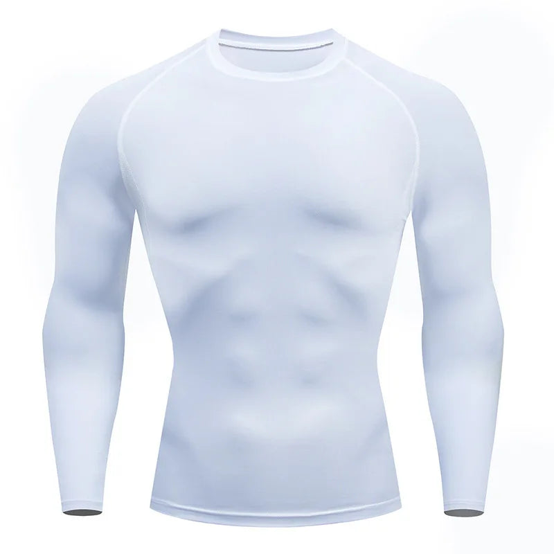Men's Compression Long Sleeve Training Shirt Breathable Quick Dry Sweat Absorbent Fitness Gym Workout Sports Top Multiple Colors